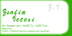 zsofia vetesi business card